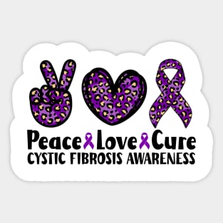 Peace Love Cure Cystic Fibrosis Awareness Sticker